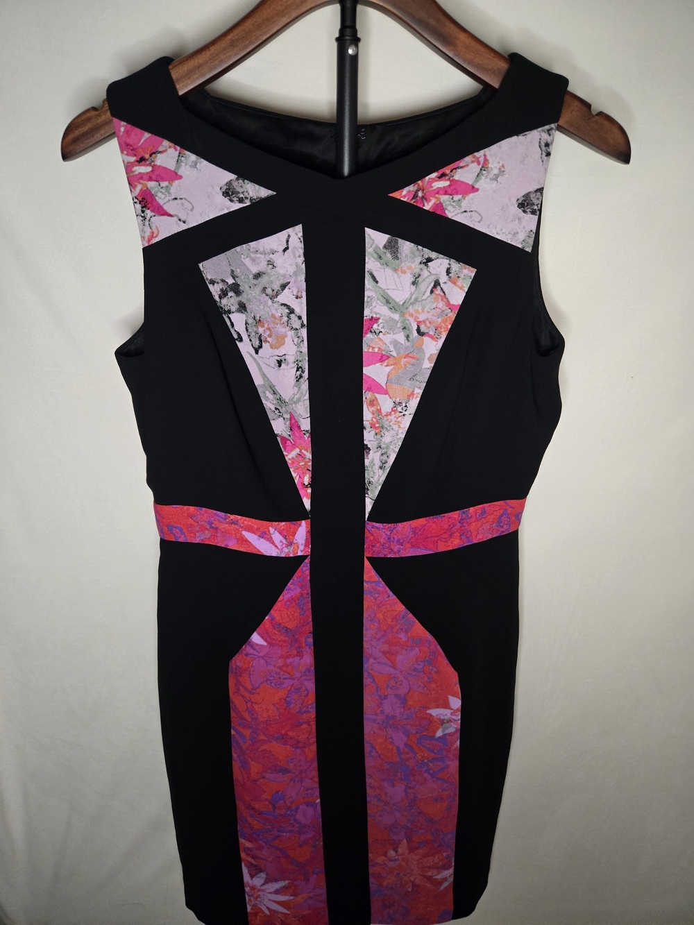 Ivanka Trump Black Dress with Pink Floral Panels